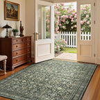 Lofus 4x6 Area Rug for Entryway, Green Non Slip Area Rugs for Kitchen, Washablee Soft Rugs for Bedroom, Living Room, Tool Room Nursery Kids Room Decor