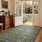 4x6 Area Rugs for Entryway, Green Washable Non-Slip Area Rug for Kitchen