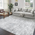 PureCozy 5x7 Area Rug Vintage Gray Distressed