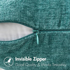 MIULEE Soft Chenille Euro Throw Pillow Covers Teal 26x26 Pack of 2