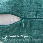 MIULEE Soft Chenille Throw Pillow Covers Teal 18x18 Inch Pack of 2