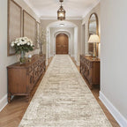 Hallway Runner Rug 3x18 - Kitchen Rugs 18ft Washable Entryway Rug Vintage Kitchen Runners Non Slip Farmhouse Indoor Carpet Runner for Living Room Bedroom, Brown