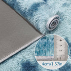 JiaoBaba Super Soft Fluffy Living Room Area Rug 2x10 ft Tie-Dyed Light Blue Shaggy Furry Carpet Washable Non-Slip Floor Rugs Bedroom Bedside Nursery Rug Fuzzy Girls Boy Dorm Home Decor Aesthetic