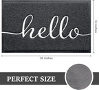 BeneathYourFeet Door Mat (36"x24",Black) Welcome Mat Low Profile Front Doormat Indoor Outdoor Door Non Slip Rugs for Entryway, Patio, High Traffic Areas