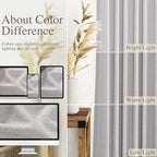 Nanspring Grey Linen Curtains 120 Inch Extra Long for Living Room Back Tab Light Filtering Semi Sheer Drapes Modern Farmhouse Coastal Decor Cotton Textured Curtain for Floor to Ceiling Window 10 FT