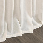Nanspring Modern Linen Curtains 96 Inches Long for Living Room Light Filtering Semi Sheer Curtain Back Tab Neutral Luxury Modern Farmhouse Decor Linen Blend Drapes for Bedroom 52x96, 2 Panels