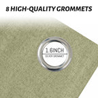 Yakamok Sage Linen Textured Curtains 72 Inches Long for Living Room