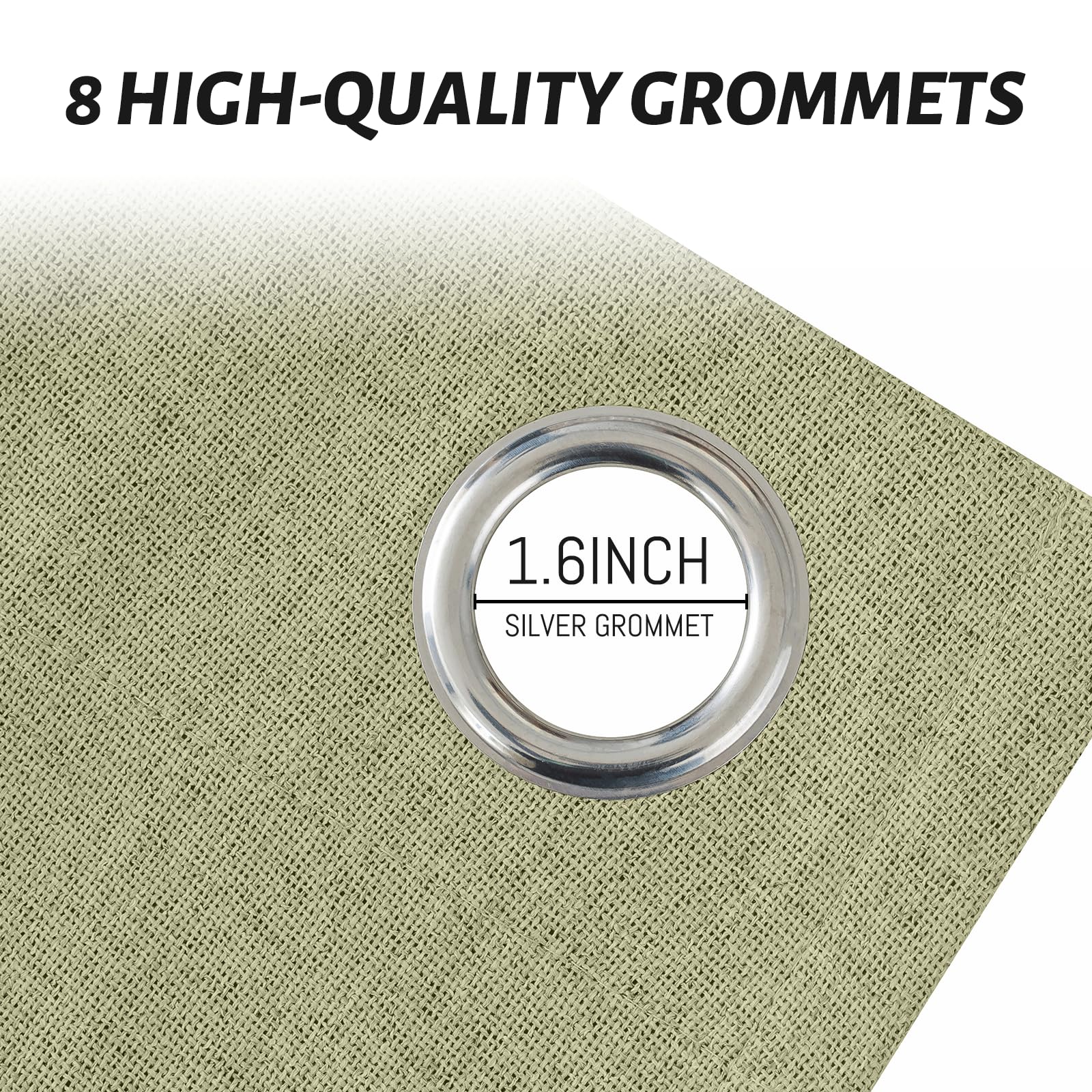 Yakamok Sage Linen Textured Curtains 72 Inches Long for Living Room