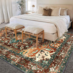 Yamaziot 9x12 Large Area Rug, Non-Slip Washable Boho Living Room Rug