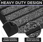 ubdyo Door Mat Outside Entrance - Dirt Trapping Outdoor Welcome Mats - Non-Slip Outdoor Indoor Entrance - Low Profile Front Doormat (30" x 17", Bright Grey)