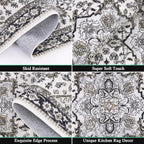 HEBE Boho Kitchen Rug Sets 3 Piece with Runner Non Slip Kitchen Rugs and Mats Washable Kitchen Mats for Floor Thick Kitchen Floor Mat Carpet Runner Rugs for Hallway Laundry Holiday Decor