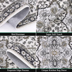 HEBE Boho Kitchen Rugs Set of 3, Non Slip Washable Kitchen Mats for Floor
