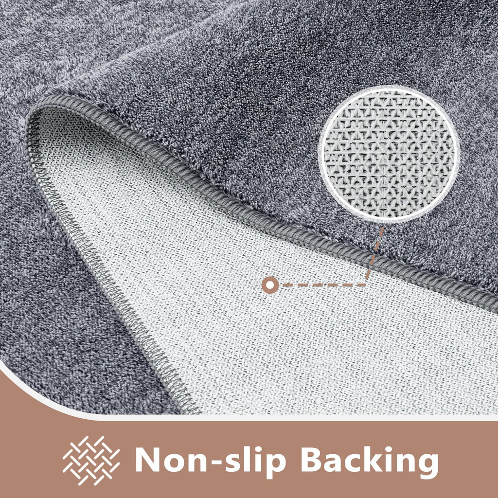 5x7 Grey Blue/White Area Rug Non-Slip Washable Soft for Living Room Bedroom
