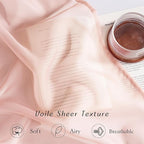 NICETOWN Light Pink Sheer Curtains for Girls Room 84 inch Length, Grommet Casual Voile Sheer with Light Filtering Window Treatments for Nursery Room, 2 Panels, W54 x L84