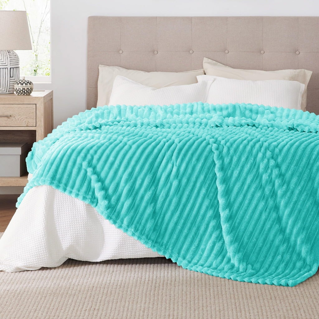 Bedsure Soft Cal King Size Blanket for Bed Blue Fog 102"x96"