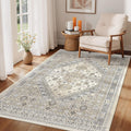 zesthome 4x6 Area Rug for Entryway,Washable Kitchen Rug,Beige