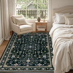 ExpediX 5x7 Area Rugs Living Room: Washable Vintage Rug for Bedroom Black