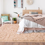 Quntue Camel Rugs for Bedroom, Soft Shaggy Modern Shag 4x6 Area Rug for Living Room, Upgrade Non-Slip Plush Fluffy Carpet for Kids Boys Girls Room Home Decor Aesthetic