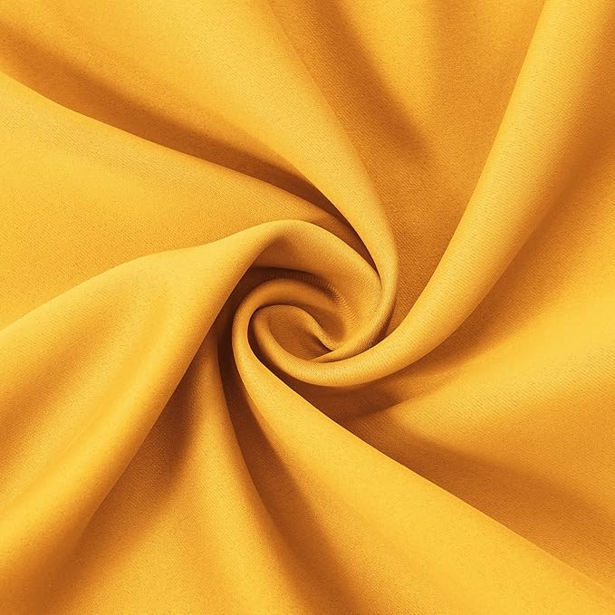 LEMOMO Yellow Blackout Curtains 34 x 54 Inch Length/Set of 2 Curtain Panels/Thermal Insulated Room Darkening Blackout Curtains for Bedroom