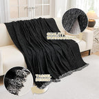 MYSKY HOME Couch Cover for Dogs Washable Couch Covers for 3 Cushion Couch Sofa Super Soft Sofa Slipcover Non Slip Sofa Cover, Chenille Sofa Covers for Dogs, Furniture Protector, 71"x150", Black