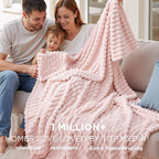 Bedsure GentleSoft Crystal Pink Fleece Blanket for Couch - Cozy Soft Blankets for Women, Cute Small Throws for Girls, 60x80 Inches