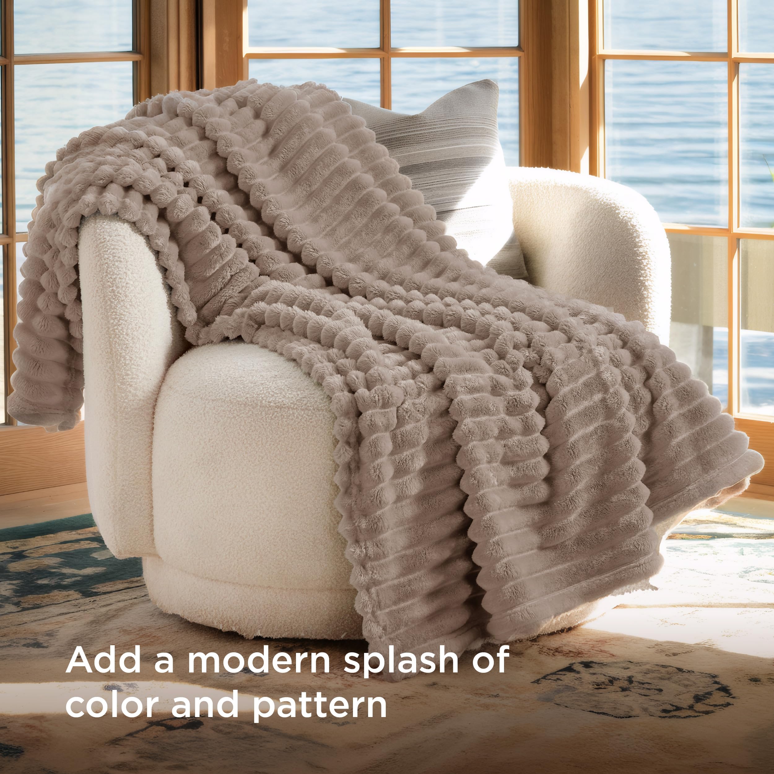 Bedsure Soft Light Brown Throw Blanket for Couch Decor Gifts 50"x70"