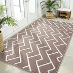 OLANLY Front Door Mat, Non-Slip Rubber Backing, Dirt Resistant and Absorbent, Washable, Easy to Clean Low-Profile Indoor Doormat for Back Door, Entryway, Inside Entrance, 59x35, Brown