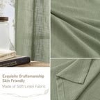 LAMIT Short Linen Window Curtains 30 Inches Long 2 Panels 34 x 30 Inch