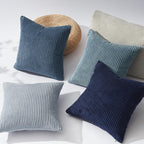 Topfinel Decorative Throw Pillow Covers Cushion Cases, Set of 4 Soft Velvet Modern Double-Sided Designs, Mix and Match for Home Decor, Pillow Inserts Not Included (22x22 inch, Blue)