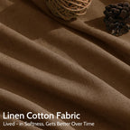 Tobacco Brown Linen Curtains 102 Inches Rod Pocket Back Tab Drapes 2 Panels Set for Living Room Bedroom Light Filtering Semi Sheer Tobacco Brown Curtain 102 Length for Patio Door 52x102