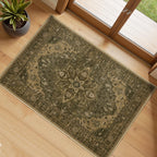 RELEANY Washable Area Rug, Small 2'x3', Brown/Dark Brown