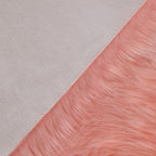 linmopm Faux Fur Rug Sheepskin Shag Fluffy Fuzzy Pink 2x6 ft Runner Rugs for Bedroom Bedside Bed Floor Living Room Plush High-Density Cushion Carpet Super Sofa Cover
