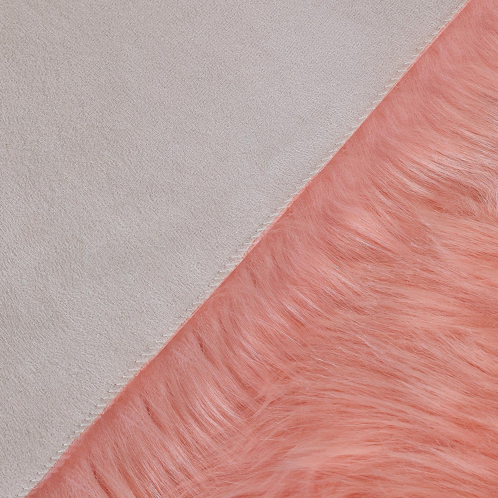 linmopm Faux Fur Rug Sheepskin Shag Fluffy Fuzzy Pink 3x3 ft Rugs for Bedroom Bedside Bed Floor Living Room Plush Round High-Density Cushion Carpet Super Sofa Cover