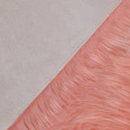linmopm Faux Fur Rug Sheepskin Shag Fluffy Fuzzy Pink 3x3 ft Rugs for Bedroom Bedside Bed Floor Living Room Plush Round High-Density Cushion Carpet Super Sofa Cover