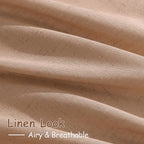 Nanspring Peach Linen Curtains 102 Inches Long Rod Pocket Back Tab Drapes 2 Panels Set for Girl Kids Bedroom Light Filtering Semi Sheer Peach Curtain 102 Length for Patio Door Bedroom 52x102