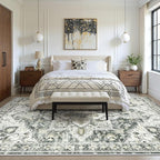 zesthome 5x7 Washable Rug-Stain Resistant Area Rugs for Living Room, Ultra-Thin Vintage Rugs, Non-Slip Backing Rug, Low Pile Large Area Rug, Boho Home Decor