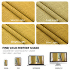 Joydeco Blackout Curtains for Bedroom - 100% Light Blocking 2 Panels Set Yellow Drapes 37" W x 63" L, Thermal Insulated Room Darkening Curtains, Linen Textured for Living Room, Rod Pocket & Back Tabs