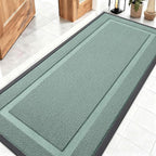 OLANLY Front Door Mat Indoor Outdoor Entrance, Waterproof All-Season, All-Weather Doormat, Sturdy Natural Rubber, Low Profile, Easy Clean Patio Porch Entryway Mat, 59x23, Grayish Green