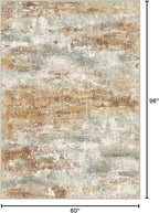 Area Rugs 5x8 for Living Room Bedroom, Modern Abstract Machine Washable Rug, Large Soft Low Pile Floor Carpet with Non Slip Backing for Dining Room, Orange Green