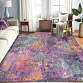 RELEANY Washable 5'x7' Abstract Area Rug for Living Room Purple Multi