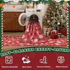 2x3 Christmas Doormat for Entryway, Washable Christmas Rugs Bathroom，Snowflake Front Porch Runner Rug，Non-Slip Red and White Christmas Decor Indoor(2'x3', Red/White)