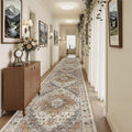 Madane Hallway Runner Rug 3x20 Washable Kitchen Runners 20ft, Turmeric/Grey