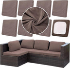 8Pcs Outdoor Cushion Covers, Patio Cushion Covers,Stretch Elastic Slipcovers, Replacement Washable & Reusable Furniture Protector for Patio Couch,Thick Jacquard Fabric(Camel, Cover Only)