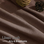Nanspring Mocha Mousse Curtains 120 Inches Long 2 Panels Set Back Tab Linen Loop Pocket Light Filtering Semi Sheer Boho Style Curtain for High Ceiling Living Room Curtains 52x120