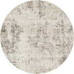 UERMEI 5ft Round Area Rug Living Room Rugs - 5x5 Washable Neutral Modern Abstract Soft Thin Rug Indoor Floor No Slip Rug Carpet for Bedroom Under Dining Table Home Office Decor - Dark Brown