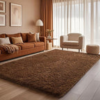 Ophanie Brown Rugs for Living Room Bedroom, 6x9 Fluffy Fuzzy Furry Carpet, Plush Soft Shaggy Bedside Indoor Floor Area Rug for Kids Girls Boys Baby Teen Dorm Nursery Home Decor Aesthetic