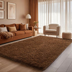 Ophanie Brown Rugs for Living Room Bedroom, 6x9 Fluffy Fuzzy Furry Carpet,Plush Soft Shaggy Bedside Indoor Floor Area Rug for Kids Girls Boys Baby Teen Dorm Nursery Decor with Over 99 pcs Pile fibers