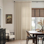 Taupe Burlywood Linen Curtains for Living Room 94 Inches Long Light Filtering Semi Sheer Curtain Back Tab Rustic Luxury Neutral Modern Farmhouse Decor Drapes for Bedroom Dinner Room 52x94, 2 Panels
