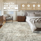 10x14 Area Rugs for Living Room Rug Washable: Abstract Large Rug Indoor Modern Carpet Non Slip for Dining Room Bedroom Nursery Home Office Beige Brown