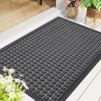 Smiry Front Door Mat Outside Entrance, Natural Rubber Doormat, 70x46.5 Inch